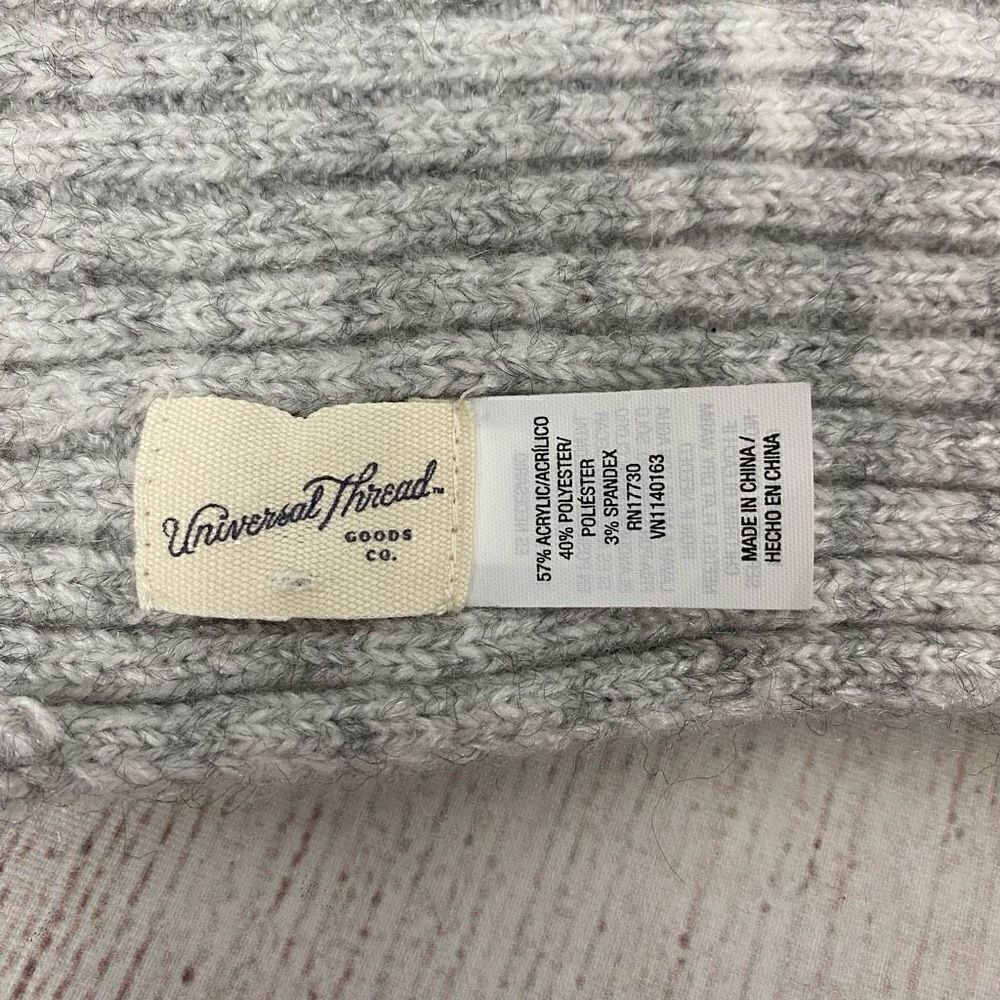 Universal Thread Ribbed Knit Grey Scarf One Size - Picture 7 of 7